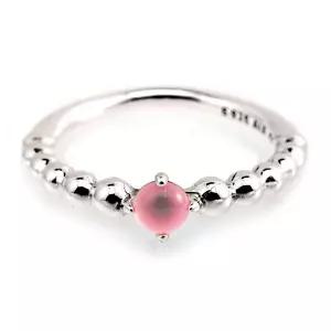 [정품케이스포함]  탄생석 10월 페탈 핑크 실버 반지 198867C09