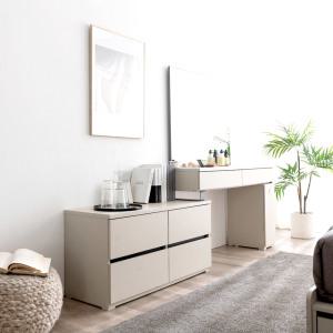 멜로우 2단 와이드 화장대 세트