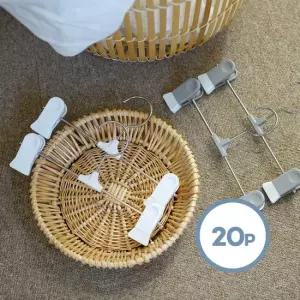 어반 코디 논슬립 바지걸이 20P 화이트 그레이 튼튼한 집게 바지걸이