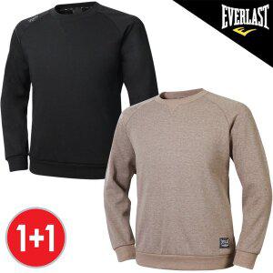 [에버라스트] 스웨트 맨투맨 트레이닝복 긴팔티 운동복 204UBK+204UBG 맨투맨 티셔츠 2종 세트