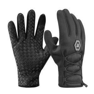 [락브로스] S077-6BK 자전거 장갑 기모안감 방풍 방수 터치 아웃도어 방한장갑