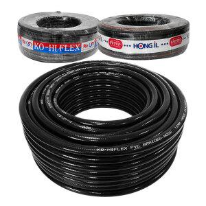 흑편사호스 1롤 50M 국산물호스 단단한 수도 고무 편사