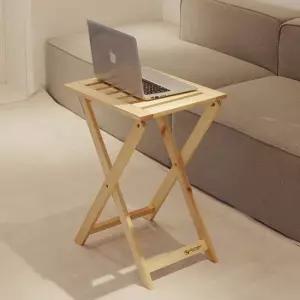 원목 접이식 사각 사이드테이블 (라지) / 캠핑 폴딩 소파 테이블