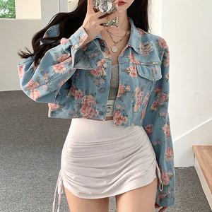 [대박난박양]플라워 크롭 데님 자켓/여성의류/오피스룩/데일리룩/유니크룩/빅사이즈