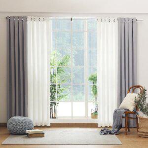 [라이크홈]사계절 암막커튼 아일렛형 긴창특대형 화이트