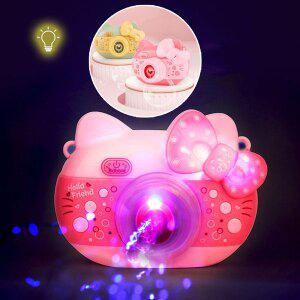 [유니커블]LED 라이트 리본 고양이 캐릭터 카메라 버블 머신 자동 버블건 신나는 멜로디 음악 비눗방울 ...