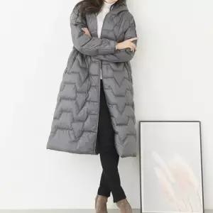 여성 덕다운 퀼팅 후드 롱 패딩 점퍼 아우터 오리털 코트