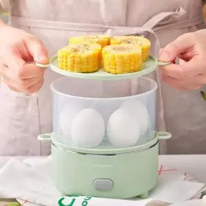 위즈웰 미니계란찜기 2단 쿠커 에그 스팀 전기 찜기 고구마 떡 감자삶기 WSE-412