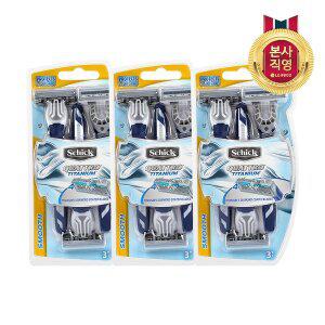 [엘지생활건강]쉬크 쿼트로4 티타늄 휴대용 면도기 3입 x 3개