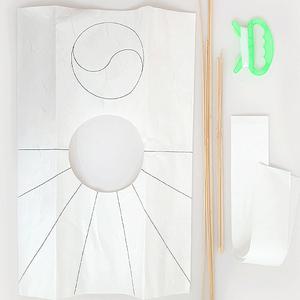 방패 연 태극 (인쇄) 어린이 연 날리기 키트 만들기 DIY