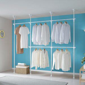 [오늘출발]5단~6단 플랫 행거 모음 드레스룸 시스템 원목 폭조절 선반