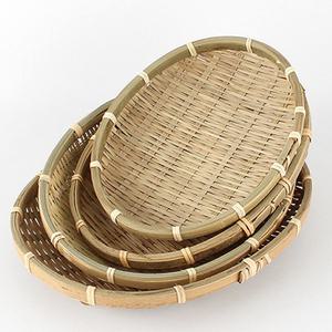 대나무 타원 상추채반 22cm x18cm l 쌈 채반 소쿠리 바구니