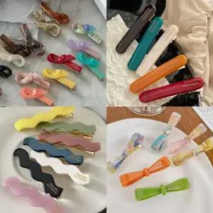 프랑스 마블 자개 호피 미니 헤어핀 집게핀 앞머리 옆머리 대형 대왕 왕 반묶음 올림머리 반머리 단발 빅사이즈 자동핀 똑딱핀 일자 실핀 똑딱이 삔