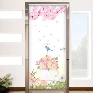 아트박스/꾸밈 cj509-노래하는파랑새한마리_현관문시트지