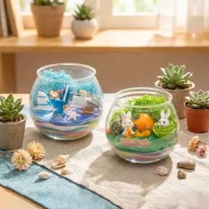 색모래 테라리움 샌드아트 소품 키트 정원 만들기 재료 해변 미니어처 꾸미기