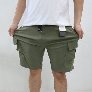 [엠클로]남자 빅사이즈 카고 고탄력 쿨 스판 밴딩 5부 여름 반바지 팬츠