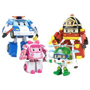 로이비쥬얼 로보카폴리 변신로봇 폴리 엠버 로이 헬리 5인치 디럭스 4종팩 세트