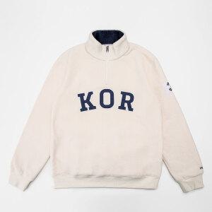 KOR 반집업 후리스 반짚업 아이보리 태극기 아노락 코리아 플리스