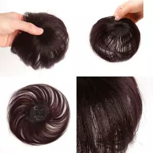 여자정수리가발 앞머리 가발 부분 여성 레드브라운