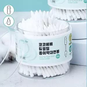 코코베베 듀얼팁 종이막대 회오리 뾰족 면봉 160개입 케이스 국산 고급면봉