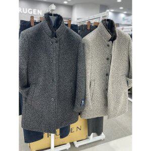 [트루젠]남자 머스크랫 카라 이태리 수입 울 혼방 프리미엄 구스다운 패딩 겨울 하프 코트 4컬러_JK