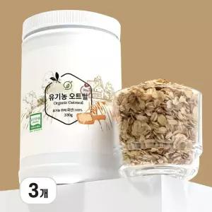 100% 순수 국산 친환경 유기농 압착귀리 오트밀 330g x3개