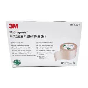 3M 종이반창고 마이크로포 1533-1 살색 1인치 12롤