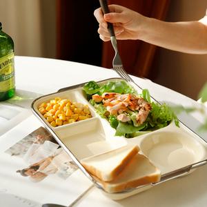 실버라인 세라믹 도자기 5구 식판 나눔 어린이 성인 가정용 다이어트 식판