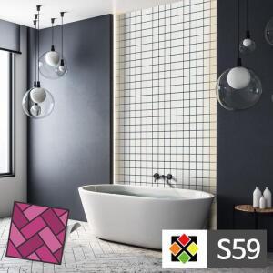 [XB7J4423]스티커타일 S59 큰바둑판 붙이는 타일시트벽지