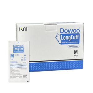 KM 도우 롱 커프 멸균 라텍스 글러브 M 50개/1통 의료용 진료용 장갑