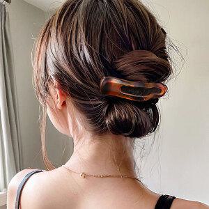 투톤 악어 집게핀 올림머리 반머리 반묶음 헤어핀 머리핀