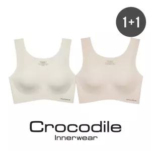 [크로커다일] 라이크라 인견쉘론 감탄 U넥 브라 2종 오트밀 베이지