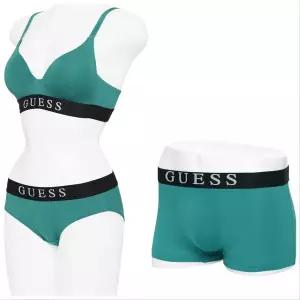 [게스언더웨어](대구신세계)(노와이어)쿨맥스 빅로고 포인트 커플속옷 세트DGR(GCWBR225DGR/GCWPT225/GC...