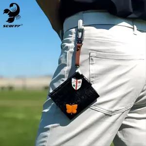 스콜피 4가지 기능 골프 볼타올 장갑홀더 볼마커 골프티 가죽끈 공수건 세트 이니셜마킹