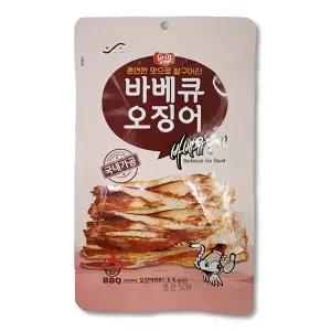 진주식품 바베큐 오징어 50g 촉촉 오징어 귀채 주전부리 마른안주