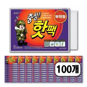 위니스트 충성 핫팩 부착형 50g 100개 국내생산 붙이는 손난로 보온대 혹한기 파스형 휴대용