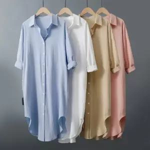 소프트 여름 셔츠 남방 롱 원피스 휴앙지원피스 데일리룩 카라