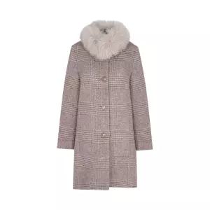 [롯데백화점]크로커다일레이디 알파카 체크 소재에 폭스 카라코트CLDWCT108