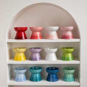 강아지 전용식기 하이스탠드 르쿠르제 먹이 그릇 펫볼 도그볼 캣볼 마시는 애완동물 밥그릇