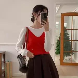 [코코블랑] 하트참 리본 뷔스티에