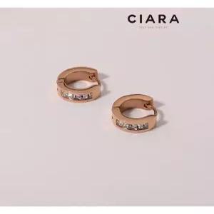 [씨아라]CIARA 써지컬스틸 Cagliari 투써클 블록브루드 원터치 귀걸이