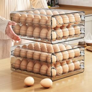 2단 계란 보관 트레이 냉장고 에그 함 정리 통 홀더 24 - 60구