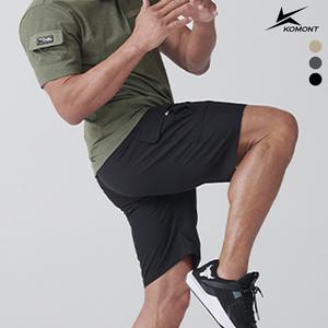 코몽트_남성 5부 기본밴딩 카고 팬츠