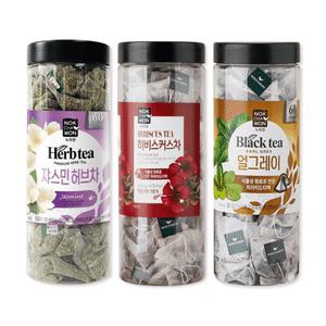 녹차원 허브차세트 3종 얼그레이 쟈스민 히비스커스 PLA 삼각티백 각60T