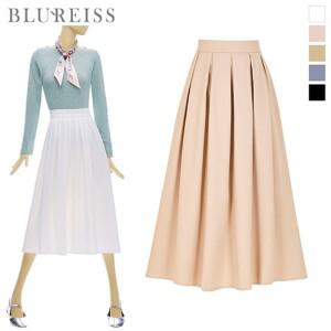 [블루레이스] 뒤밴딩핀턱플리츠롱스커트_B5S1SK8011