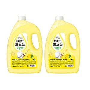 대용량 피죤 퓨어 주방세제 뽀드득 주방세제 3L 1개+1개 레몬향 3L, 2개