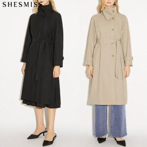 [쉬즈미스(SHESMISS)] 더블린 투웨이카라 벨티드 트렌치코트