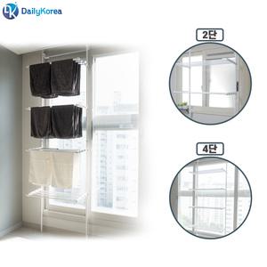 공간창조 창틀 빨래 건조대 선반 높이조절 접이식 D