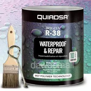 스페인 바르는 방수제 퀵사 R38 1Kg 바르는 실리콘 방수 페인트 옥상 타일 외벽 크랙