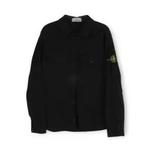 [명품] 25SS  와펜패치 오가닉 스트레치 코튼 사틴 오버셔츠 자켓 블랙 K1S1512.